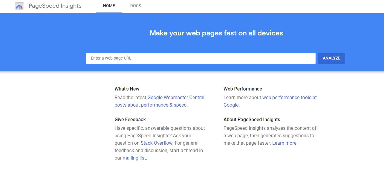 Pagespeed Insights Google Tool